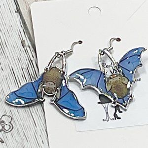 Hanging Bat Dangle Earrings